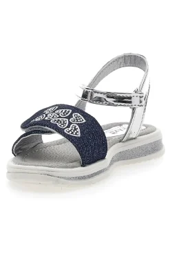 GRAZIE Sandali Denim e Argento Con Chiusura Strappo Girl 218734