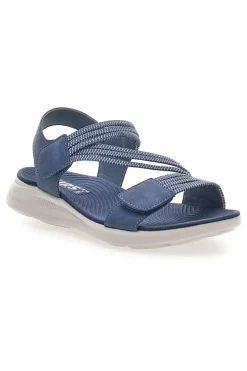 FIRST ACTIVE Sandali Denin con Doppia Fascia e Elastico Effetto Corda 2 DENIM Sale