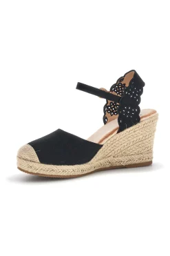 PITTARELLO SUN Sandali espadrillas Neri con zeppa in corda Bl6 NERO Clearance
