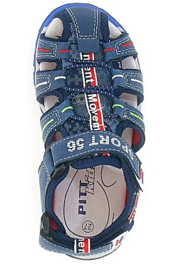 PITT KIDS Sandali Fisherman Blu Con Strappo In Velcro 14116