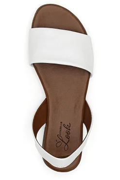 PITTARELLO LOOK Sandali Flat Bianchi Con Sottopiede In Pelle 2251 BIANCO New
