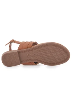 MON DIEU Sandali flat marroni con fascetta sottile PREA446 Discount