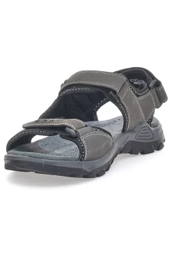 Uomo FLY DINAMIC Sandali Grigi In Vera Pelle con Strappo in Velcro Fly Dynamic FD11