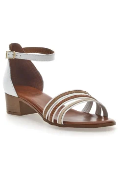 PITTARELLO LOOK Sandali in Vera Pelle Bianchi-Marroni 243130 BIANCO Online