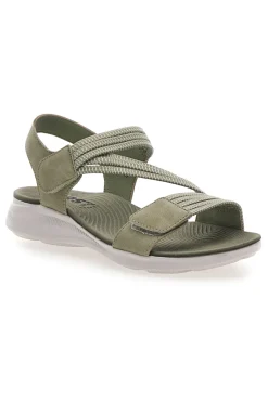 FIRST ACTIVE Sandali con Doppia Fascia e Elastico Effetto Corda 2 KHAKI Discount