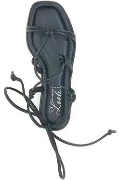 PITTARELLO LOOK Sandali Lace-Up Neri Con Suola Flat DC308100 SCHWARZ Online