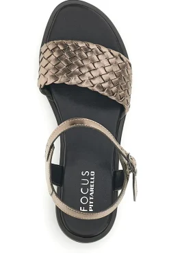 PITTARELLO FOCUS Sandali marrone con fascia intrecciata pelle 222230 SABBIA Outlet