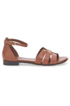 PITTARELLO LOOK Sandali Marroni Bassi in Vera Pelle 225485 Online