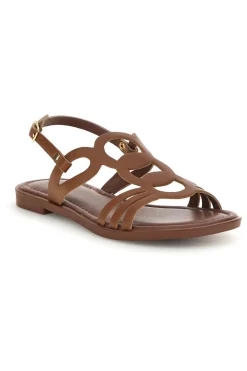 PITTARELLO SUN Sandali marroni con fasce intrecciate e cinturino TIMA644 MARRONE New