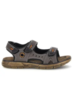 Uomo CANGURO Sandali marroni con sottopiede in vera pelle CA1014