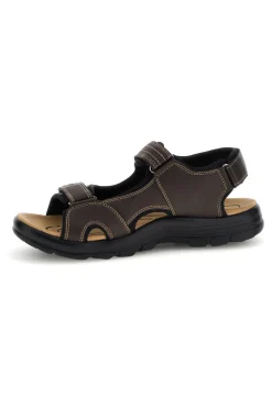Uomo JERPOINT Sandali marroni con strappi in velcro CN20