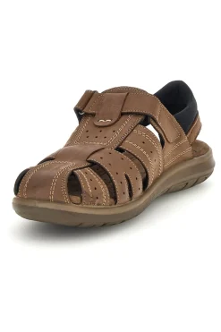 Uomo FLY DINAMIC Sandali marroni con strappo in velcro FD29