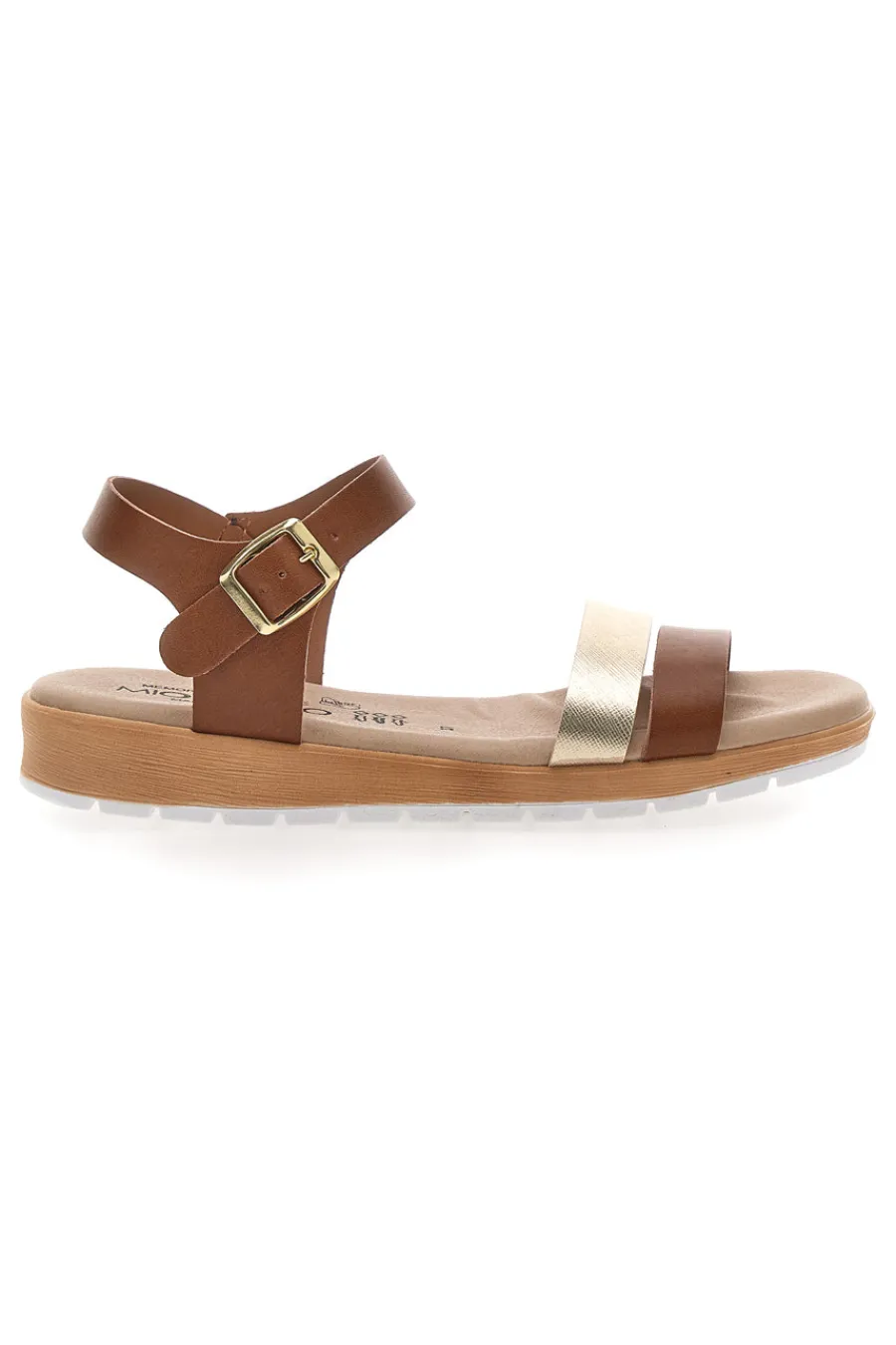 MIO TEMPO Sandali Marroni e Oro con Suola Morbida 1133253230 Clearance