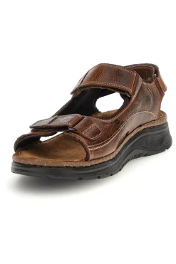 Uomo PITTARELLO ECO Sandali marroni in vera pelle con strappi regolabili 2613604