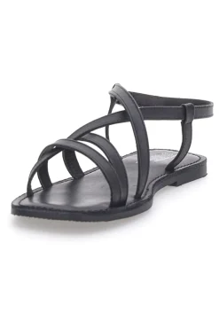 PITTARELLO SUN Sandali Neri a Infradito con Tomaia in Pelle Incrociata A991101 New