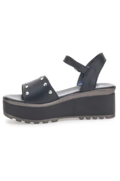 PITTARELLO LOVE Sandali Neri Con Borchie sulla Tomaia in Pelle 3553101 Discount