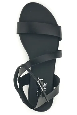 THE FIRST CHIC Sandali neri con cinturino alla caviglia PREA1350 Clearance