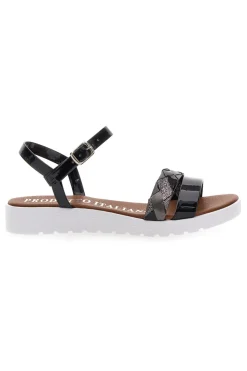 MIO TEMPO Sandali Neri con Cinturino 8187 NERO/CANNA DI FUCILE Sale