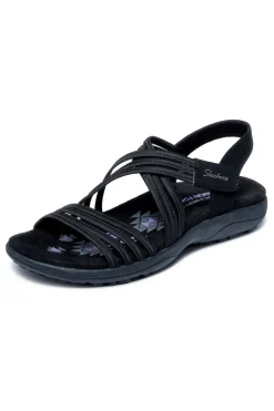 SKECHERS Sandali neri con fasce elastiche REGGAE SLIM SUNNYSIDE 2.0 NERO Discount