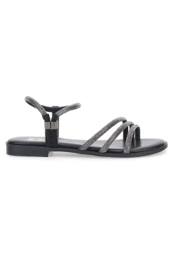 ME u0026 ME Sandali neri con fascette sottili e strass Me & Me 1703 Best