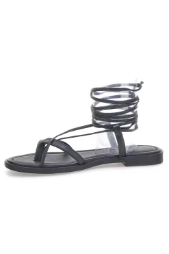 PITTARELLO SUN Sandali neri con lacci alla caviglia Tima670 NERO Outlet