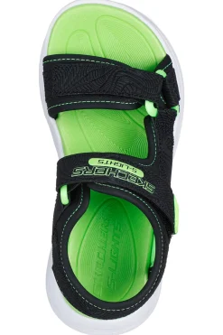 SKECHERS Sandali Neri con Luci da Bimbi Sola Glow Sandal
