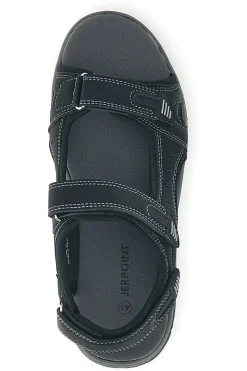Uomo JERPOINT Sandali neri con strappi in velcro CN6