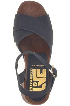 PITTARELLO LOVE Sandali neri con tacco largo e borchiette 9086 Outlet