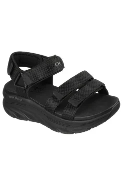 SKECHERS Sandali neri con tripla fascia regolabile D'LUX WALKER SANDAL SEA-SCAPE Discount