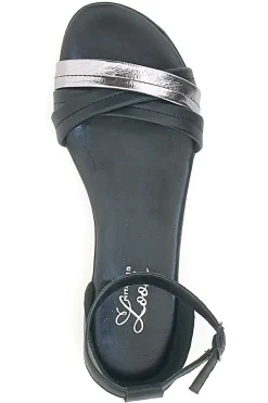 PITTARELLO LOOK Sandali Neri Flat Con Dettagli Argentati 2250 NERO/CANNA DI FUCILE