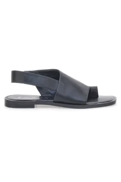 PITTARELLO FOCUS Sandali Neri Flat in Pelle Made in Italy 19348 Clearance
