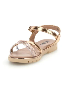 PITT KIDS Sandali oro rosa con cinturini trasparenti con brillantini 3926S