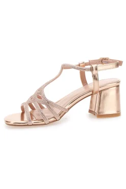 MON DIEU Sandali oro rosa con tacco e listini intrecciati 643 ROSA ORO Sale