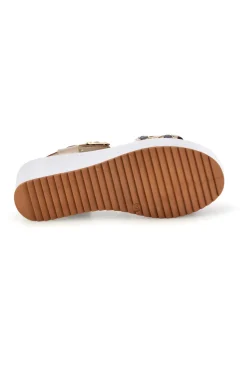 PLOCADI Sandali platino con zeppa fascia intrecciata made in Italy 321 Hot