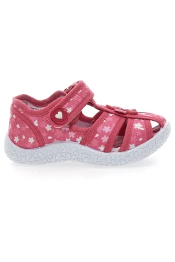 PITT KIDS Sandali primi passi Rosa Morbidi con Fiorellini e Velcro PK2877A