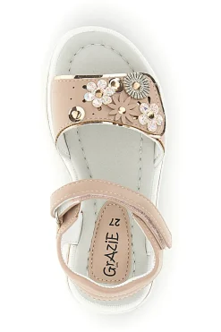GRAZIE GIRL Sandali rosa applicazioni floreali cinturino regolabile 218594