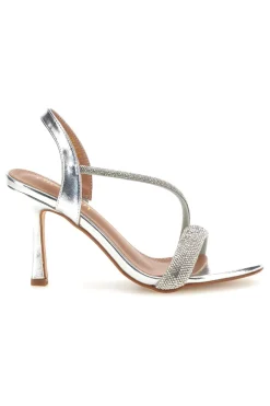 FIRST LADY Sandali silver con strass tacco alto P704 ARGENTO Sale