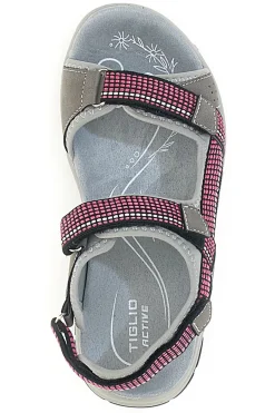 TIGLIO Sandali sportivi grigi e fucsia con chiusura a strappo 51358 Online