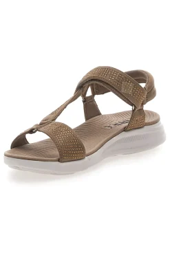 FIRST ACTIVE Sandali con Velcro e Glitter THE 6 TAUPE
