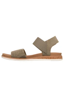 SKECHERS Sandali verdi con cinturino in velcro e fascia traforata Desert kiss low VERDE Clearance