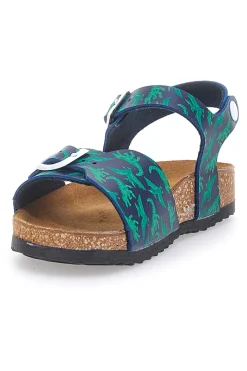 PITTARELLO BIO Sandali verdi con stampa jungle e doppia fibbia 7A066SR