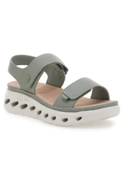 PLOCADI Sandali Verdi Con Strappo in Velcro e Suola Ammortizzata G882 Online