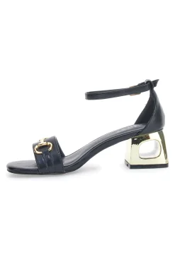 THE FIRST Sandalo con tacco 1602 NERO Outlet
