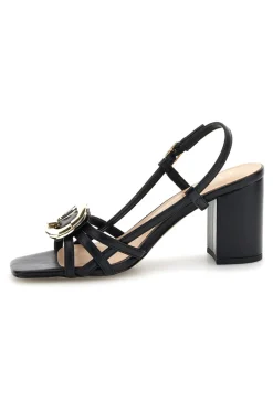 FERRE' Sandalo con tacco e sottopiede in pelle Ferre F884 NERO Online