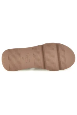 MARIELLA BURANI Sandalo oro e nocciola con zeppa e cinturino frontale 52191C1581 Clearance