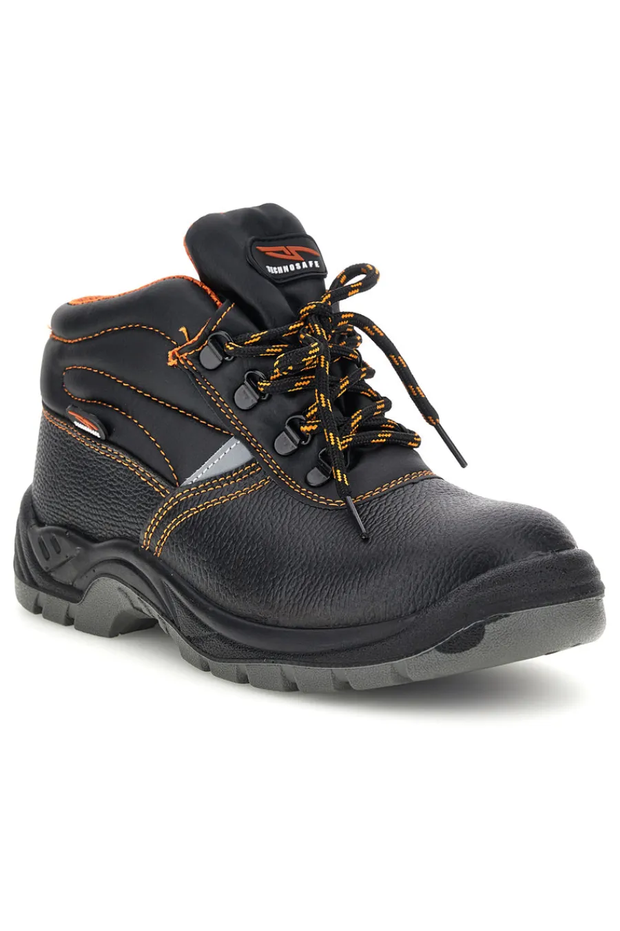 Uomo TECHNOSAFE Scarpa Antinfortunistica Nera con Dettagli Arancio TSS2001 S1P