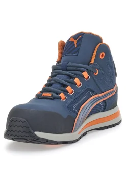 Uomo PUMA Scarpe antinfortunistiche blu e arancioni S3 Safety Crosstwist Mid
