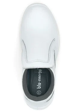 Uomo BLU STAR Scarpe antinfortunistiche bianche S2 SR in pelle Blu energy BS100