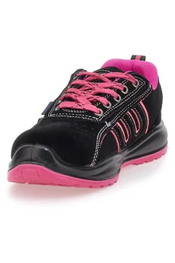 Donna BLU STAR Scarpe antinfortunistiche basse nere dettagli rosa S1P Blue energy BS80 S1P