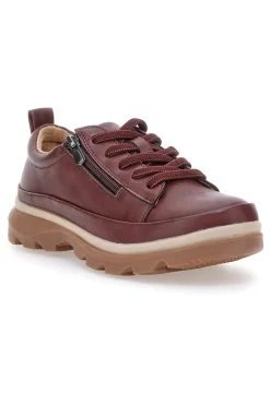 ALTEMBERG Scarpe basse bordeaux con zip laterale e suola carrarmato 9 BORDO' New